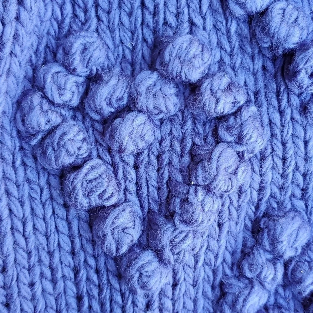 Hayden Hand-knotted Bubble Cardigan sweater s/m Royal blue Hearts design